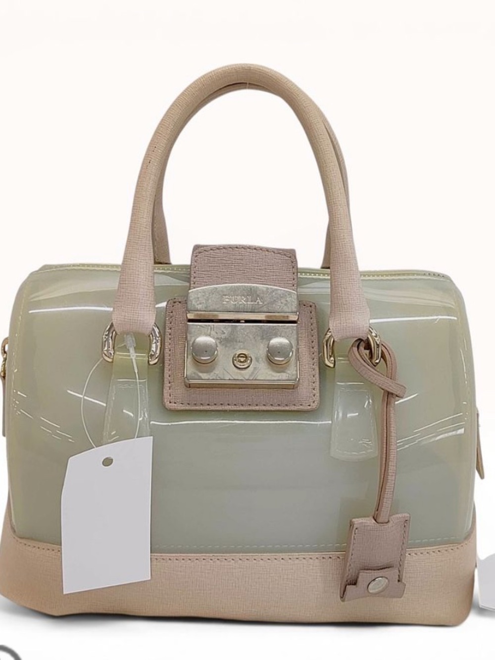 Furla Candy Mint Green PVC Leather Satchel Jelly Bag Italy